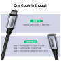 Дата кабель Ugreen USB-C M/F 1.0m 5A 10Gbps USB 3.1 black (30205)