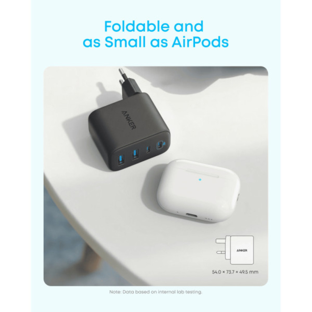 Зарядний пристрій Anker 2xUSB-C + 2xUSB 50W black (A121EG11)