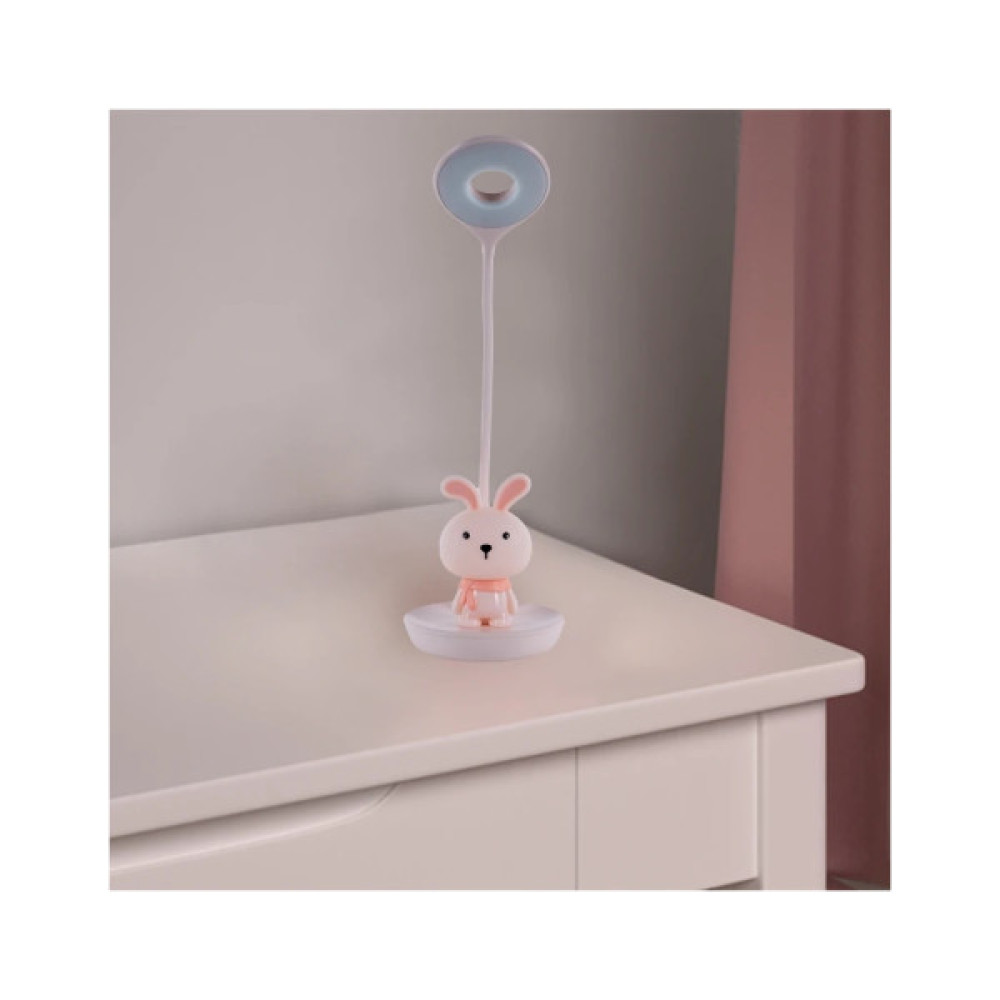 Настільна лампа Kite Bunny LED з акумулятором, рожева (K24-492-1-2)