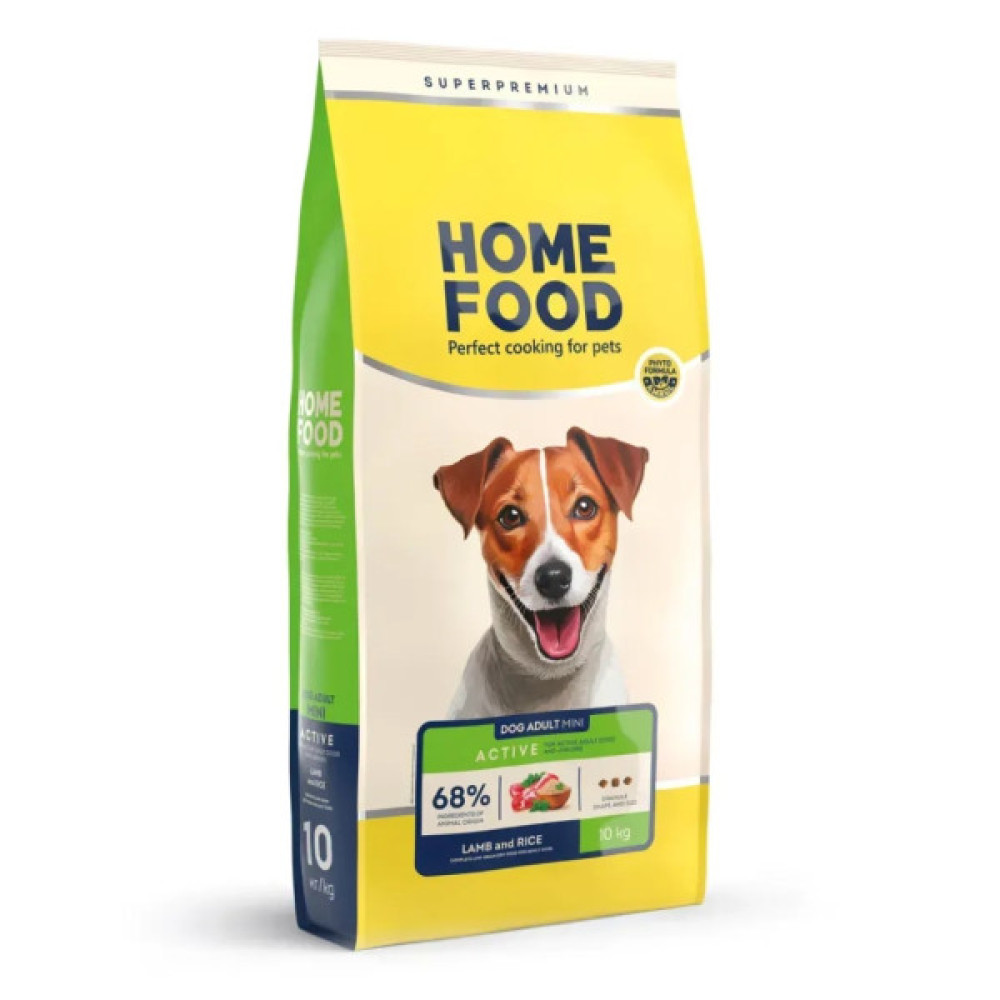 Сухий корм для собак Home Food ADULT MINI Low-grain For active adult and junior з ягням та рисом 10 кг (4820235020439)