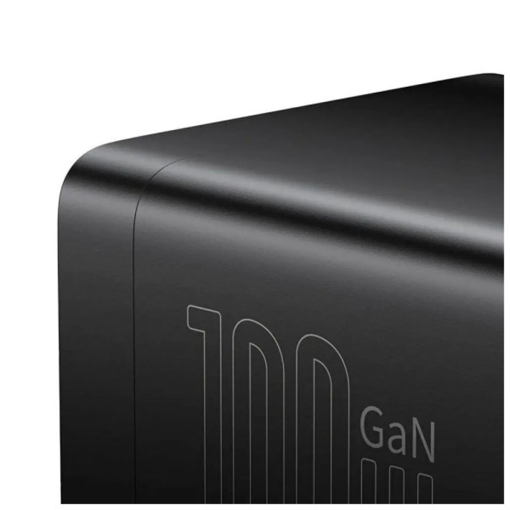 Зарядний пристрій Baseus AC + 2xUSB-C 100W + 2xUSB + cable USB-C to USB-C 100W 1.0m black (PSZM000401)