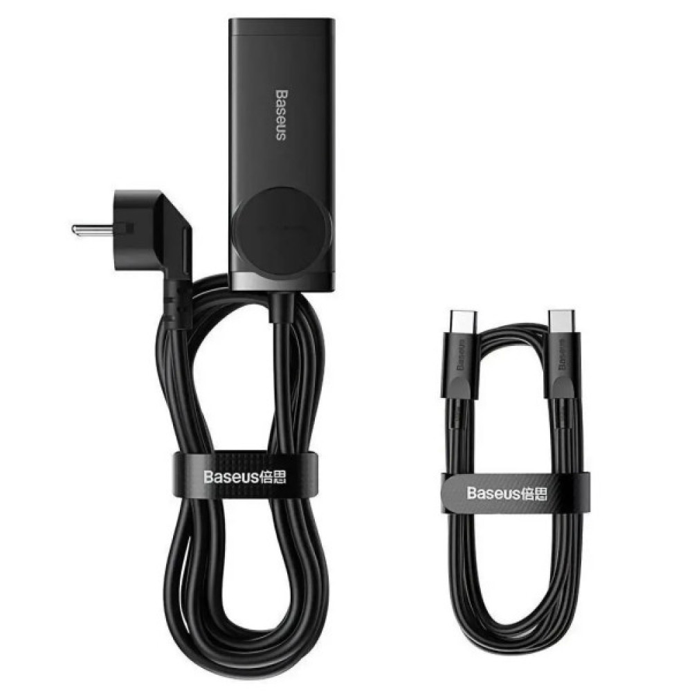 Зарядний пристрій Baseus AC + 2xUSB-C 100W + 2xUSB + cable USB-C to USB-C 100W 1.0m black (PSZM000401)