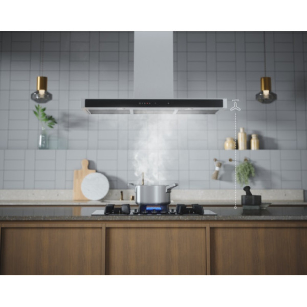 Варильна поверхня Electrolux газова на склі, 60см, чавун, електрон. керування, Hob2Hood, чорний