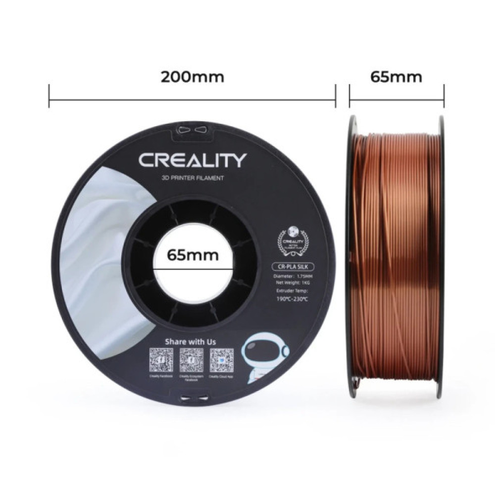 Пластик для 3D-принтера Creality PLA silky shine 1кг, 1.75мм, red copper (3301120002)