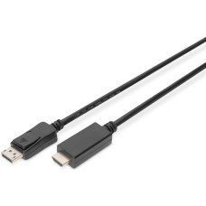 Кабель DIGITUS DisplayPort > HDMI (M/M), 2м, чорний