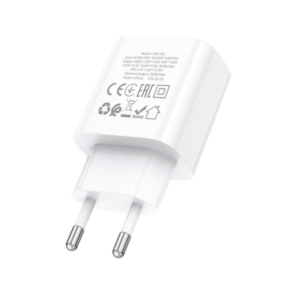 Зарядний пристрій HOCO C76A Pro Majestic USB-C PD30W White (6942007616300)