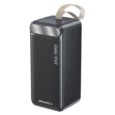 Батарея універсальна AWEI 50000mAh PA-81 65W PD 2xUSB-A/USB-C black (6954284029551)