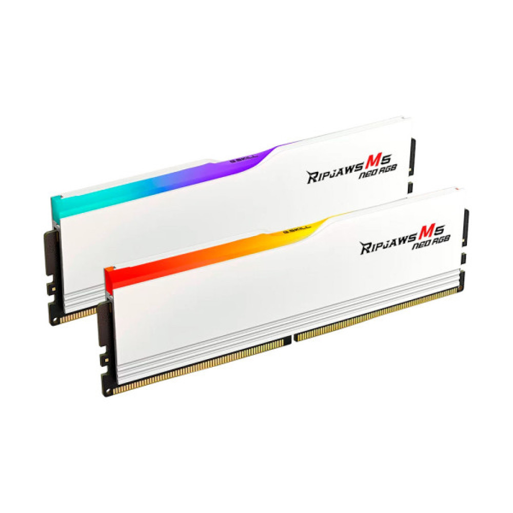 Модуль пам'яті для комп'ютера DDR5 32GB (2x16GB) 6000 MHz Ripjaws M5 Neo RGB Matte White G.Skill (F5-6000J3636F16GX2-RM5NRW)