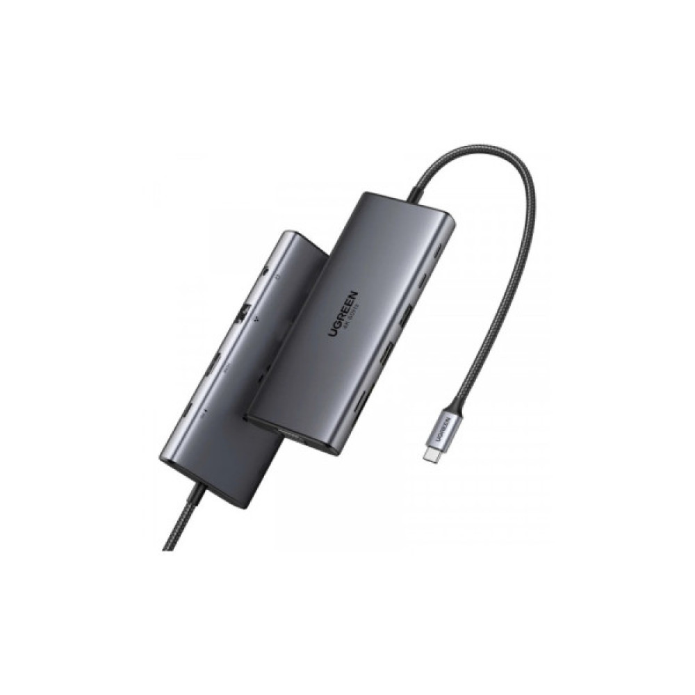 Порт-реплікатор UGREEN Dock CM639 USB3.2 Type-C->1xUSB-A3.2/1xUSB-A3.1/2xUSB-C3.2/RJ45/HDMI/VGA/RJ45/SD/TF+3.5mm PD (45520)