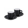 Набір чашок Kela Mattia з блюдцем для еспресо 4 предмета Чорний (12750)