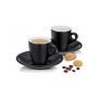 Набір чашок Kela Mattia з блюдцем для еспресо 4 предмета Чорний (12750)