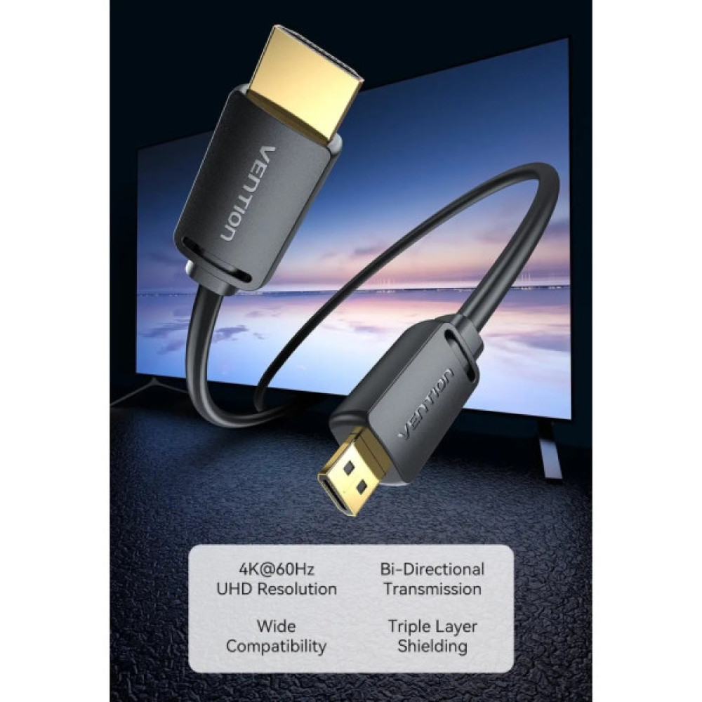 Кабель мультимедійний HDMI M to HDMI mini M 1.5m V2.0 4K60Hz VENTION (AGHBG)