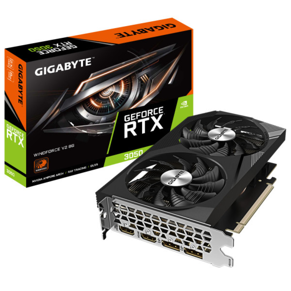 Відеокарта GIGABYTE GeForce RTX3050 8Gb WINDFORCE V2 (GV-N3050WF2V2-8GD)