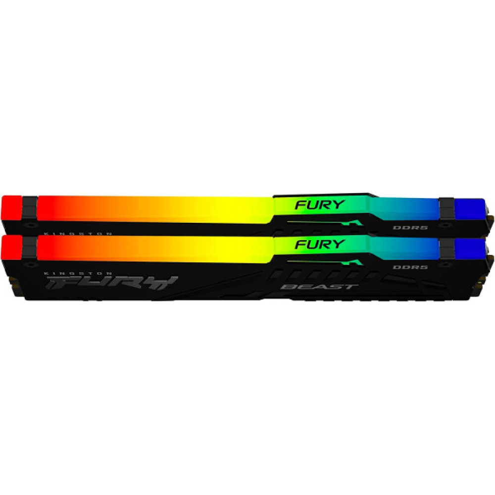Пам'ять ПК Kingston DDR5 64GB KIT (32GBx2) 5600 FURY Beast RGB XMP