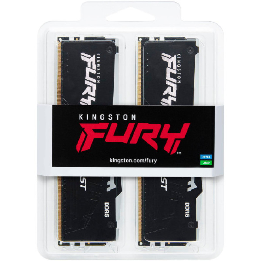 Пам'ять ПК Kingston DDR5 64GB KIT (32GBx2) 5600 FURY Beast RGB XMP