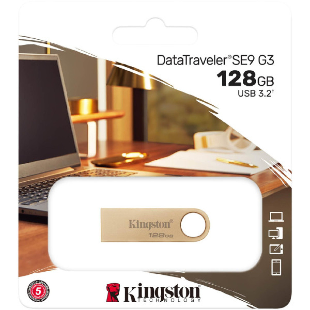 Накопичувач Kingston  128GB USB 3.2 Type-A Gen1 DT SE9 G3