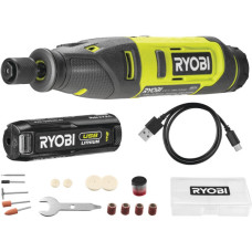 Шліфмашина шліфувально-гравірувальна акумуляторна Ryobi USB Lithium RRT4-120GA15 4В 1х2А·год 15 аксесуарів 0.23кг
