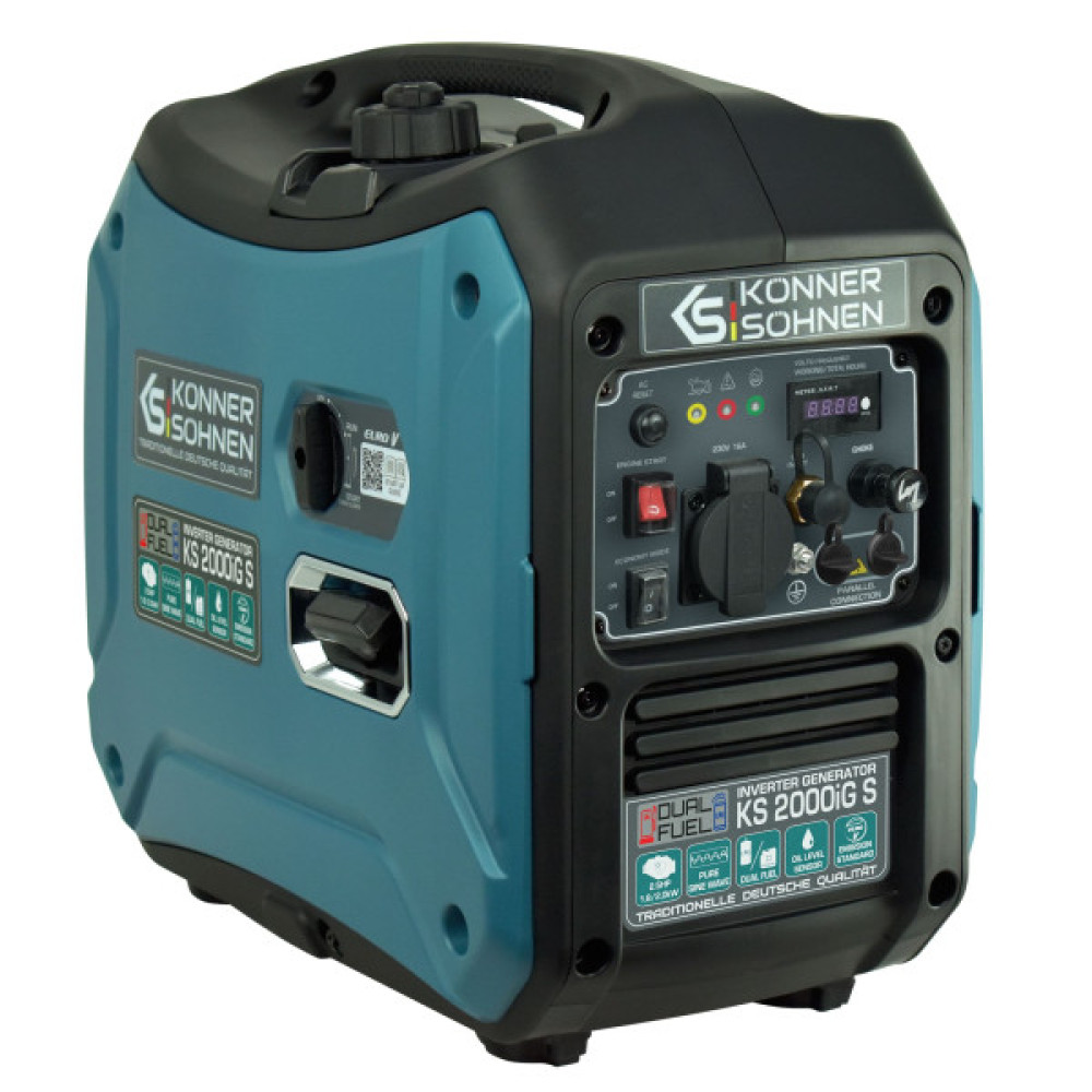 Генератор газобензиновий інверторний Konner&Sohnen KS 2000iG S LPG, 230В, 2.0кВт, ручний стартер, 19кг