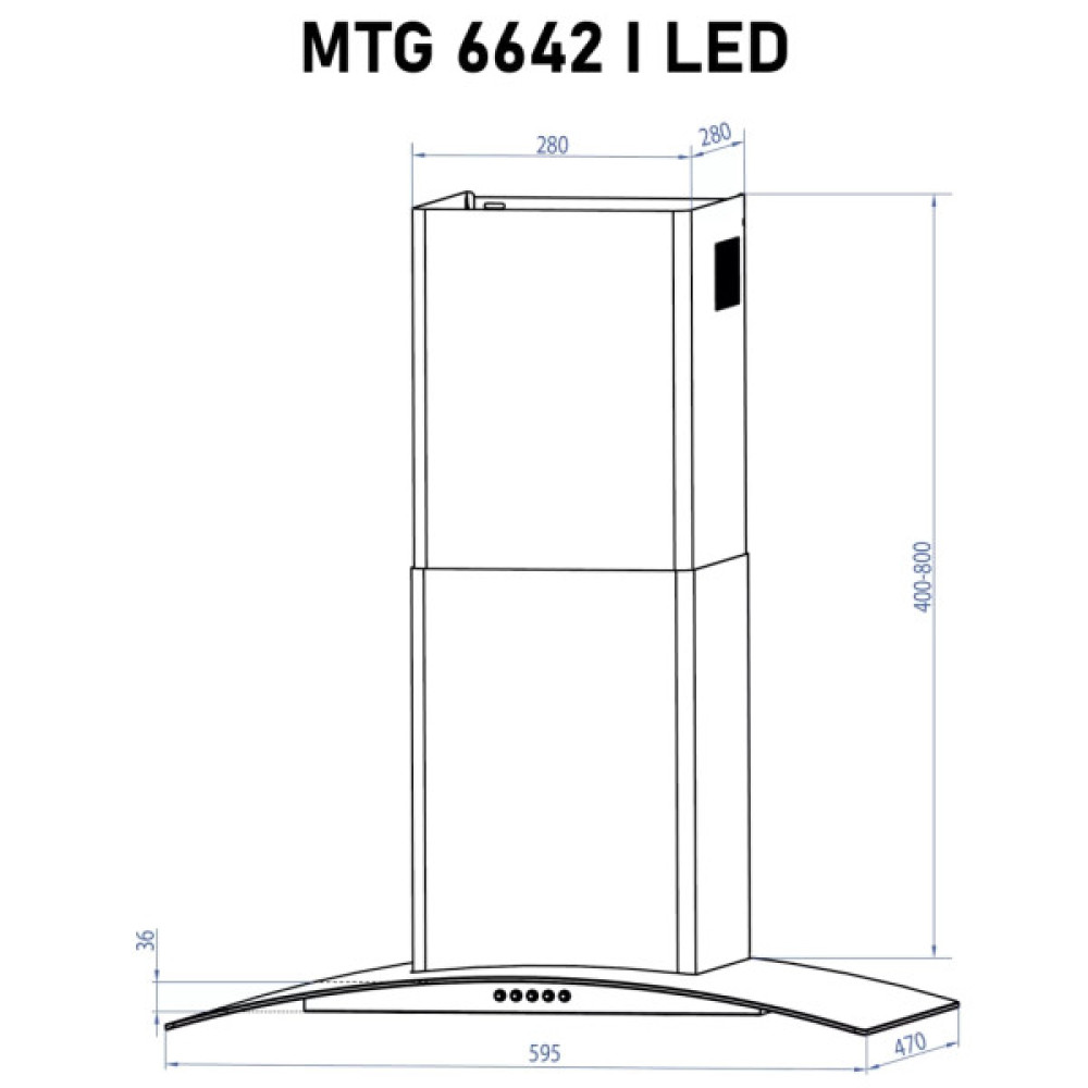 Витяжка кухонна Minola MTG 6642 I LED