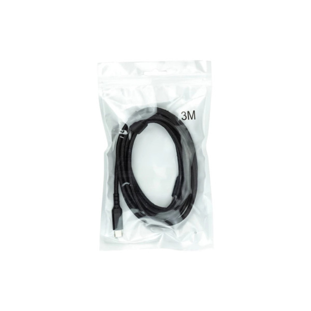 Дата кабель USB-C to USB-C 3.0m PD60W black San Guan (CA914104)