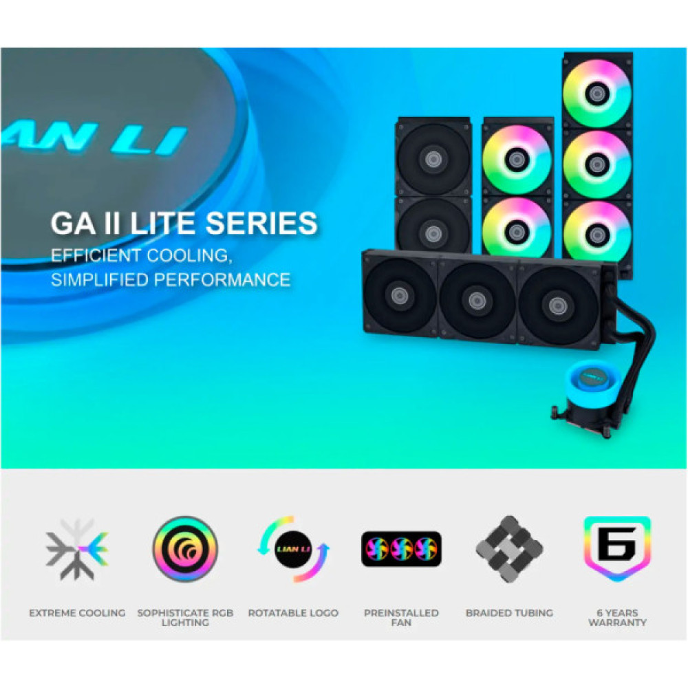 Система рідинного охолодження Lian Li GA II Lite 360P, Black (G89.GA2L36PB.00)