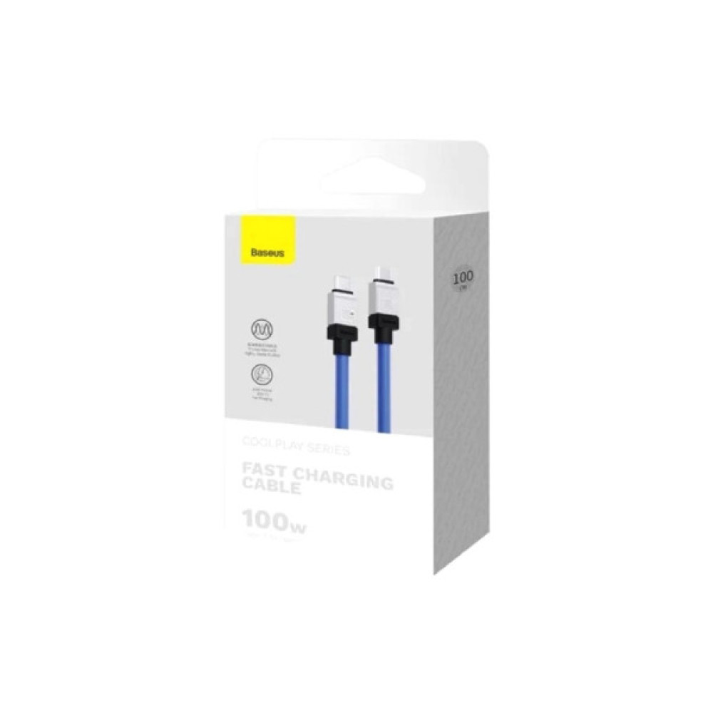 Дата кабель USB-C to USB-C 1.0m CoolPlay Fast Charging 100W blue Baseus (CAKW000203)