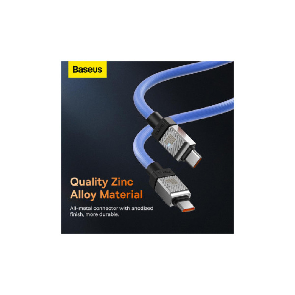 Дата кабель USB-C to USB-C 1.0m CoolPlay Fast Charging 100W blue Baseus (CAKW000203)