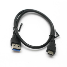 Дата кабель USB 3.0 AM to USB-C 0.5m PowerPlant (KD00AS1253)
