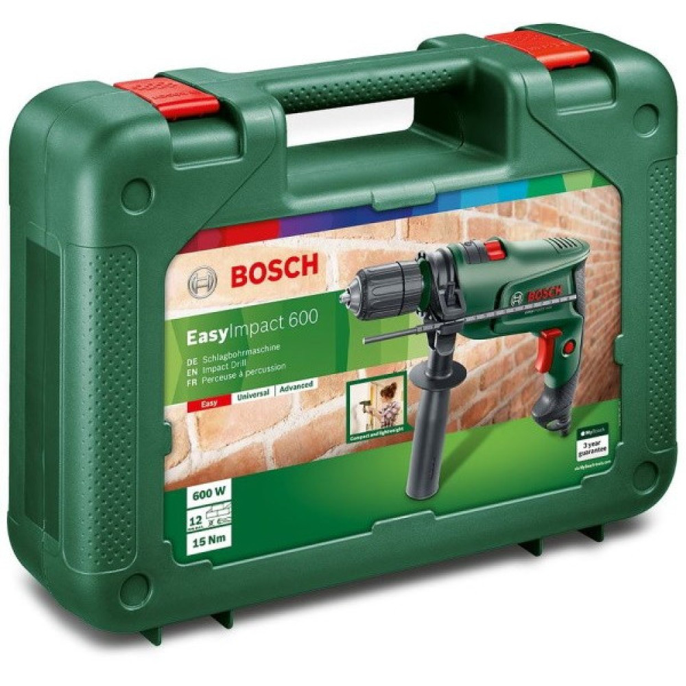 Дриль ударний Bosch EasyImpact 600 600Вт ШЗП 1-10мм 3000об·хв 1.7кг кейс