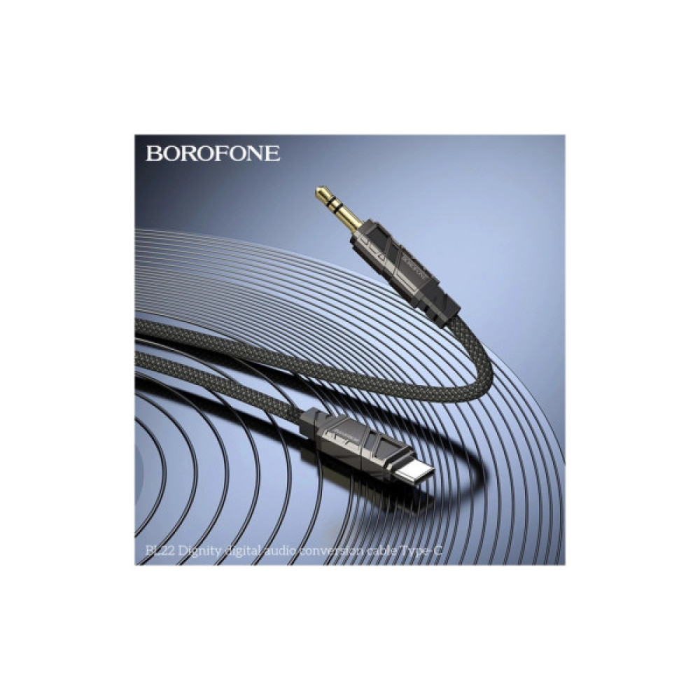 Кабель мультимедійний USB-C to 3.5mm M 1.0m black BOROFONE (6941991117763)
