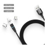 Дата кабель USB 2.0 AM to Lightning + Micro 5P + USB-C 1.0m Magnetic ColorWay (CW-CBUU038-BK)