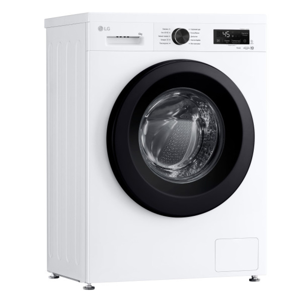 Пральна машина LG фронтальна, 6кг, 1200, В, 44см, дисплей, пара, інвертор, білий