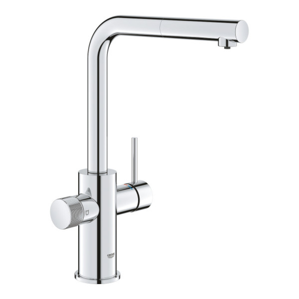 Змішувач для кухні Grohe Blue Pure Minta, довж.виливу - 223мм, поворотний/витяжний, 1+1фильтр, хром