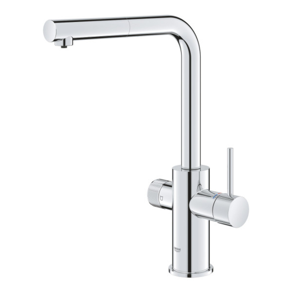 Змішувач для кухні Grohe Blue Pure Minta, довж.виливу - 223мм, поворотний/витяжний, 1+1фильтр, хром