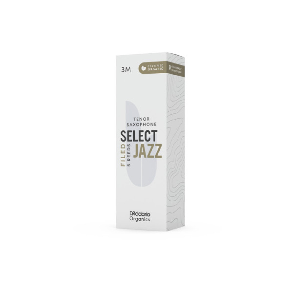 Тростина для саксофона D'Addario Organic Select Jazz - Tenor Sax Filed 3M - 5 Pack (ORSF05TSX3M)