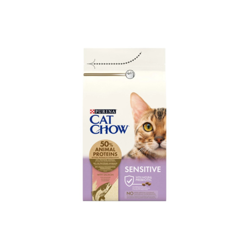 Сухий корм для кішок Purina Cat Chow Sensitive з лососем 1.5 кг (7613035394131)