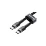 Дата кабель USB-C to USB-C 2.0m USB 3.1 3A grey-black Baseus (CATKLF-HG1)