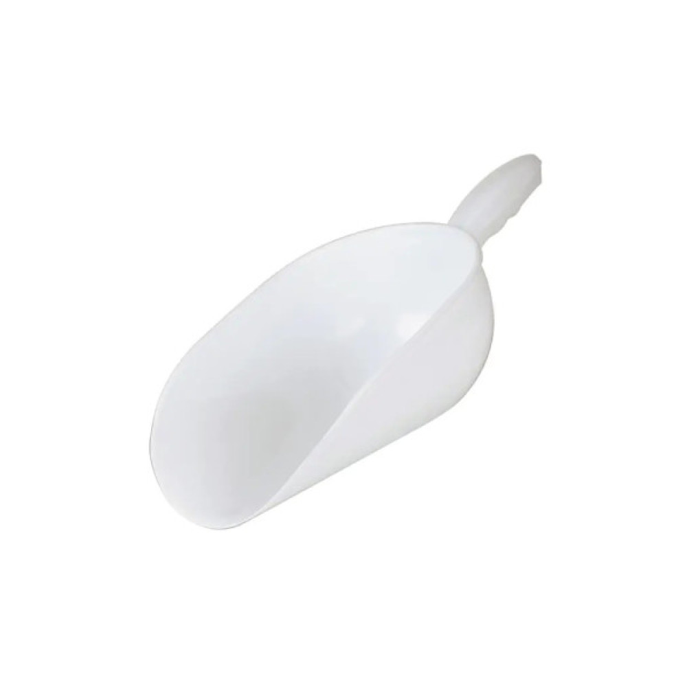 Совок для сипучих продуктів та льоду Mobil Plastic напівкруглий білий 42 см PP - 1,500 л (136/42-BIM)