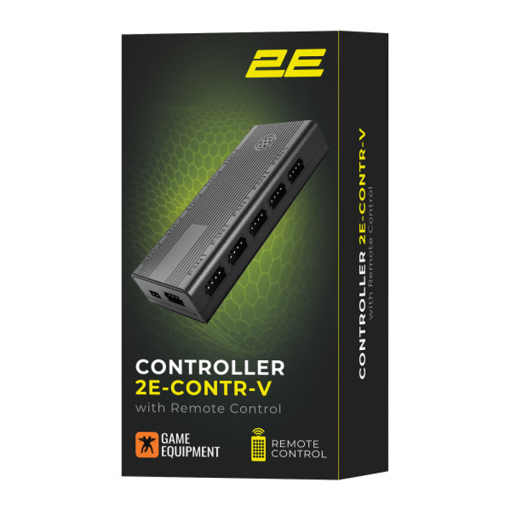 Контролер 2E GAMING CONTR-V ARGB 10 fans 4pin, SATA +5V 3pin, пульт
