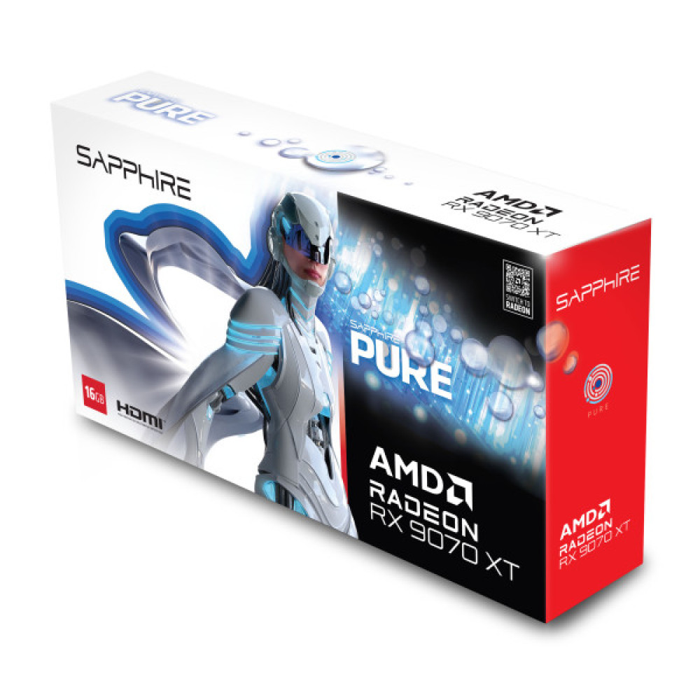 Відеокарта SAPPHIRE Radeon RX 9070 XT 16GB GDDR6 PURE GAMING OC
