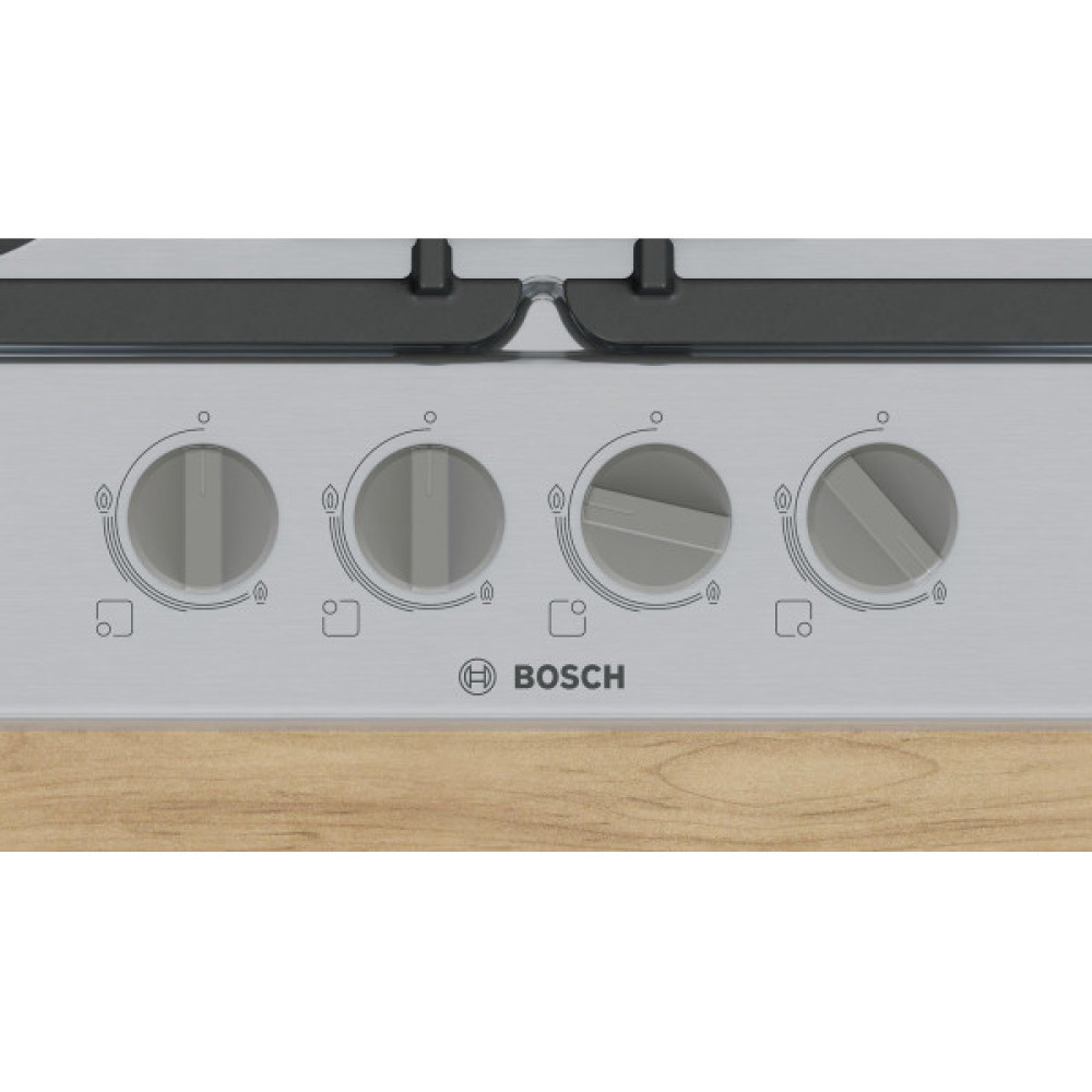 Варильна поверхня Bosch газова, 60см, чавун, WOK, нерж
