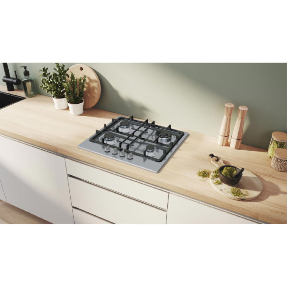 Варильна поверхня Bosch газова, 60см, чавун, WOK, нерж