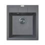 Мийка кухонна Adamant Brick, штучний камінь, квадрат, без крила, 460x515x200мм, чаша - 1, врізна, сірий