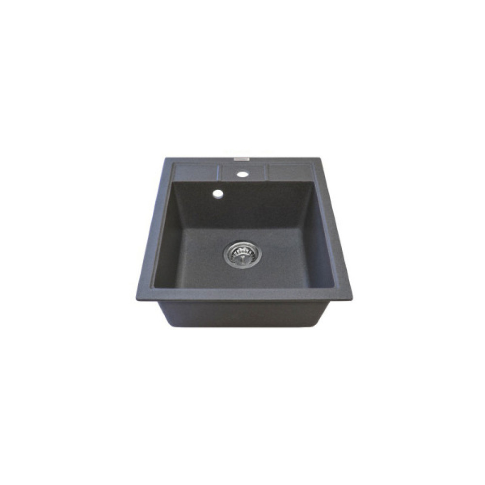 Мийка кухонна Adamant Brick, штучний камінь, квадрат, без крила, 460x515x200мм, чаша - 1, врізна, сірий