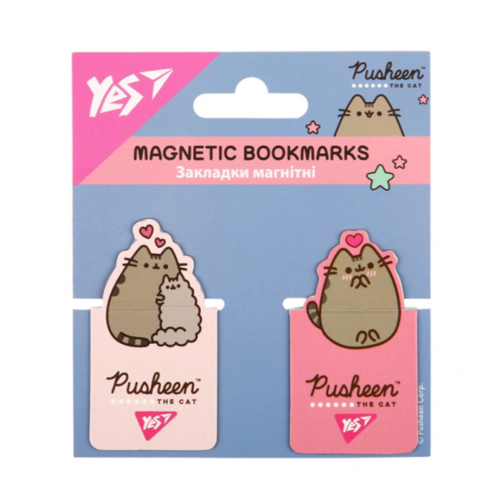Закладки для книг Yes магнітні Pusheen, висікання, 2 шт (708396)