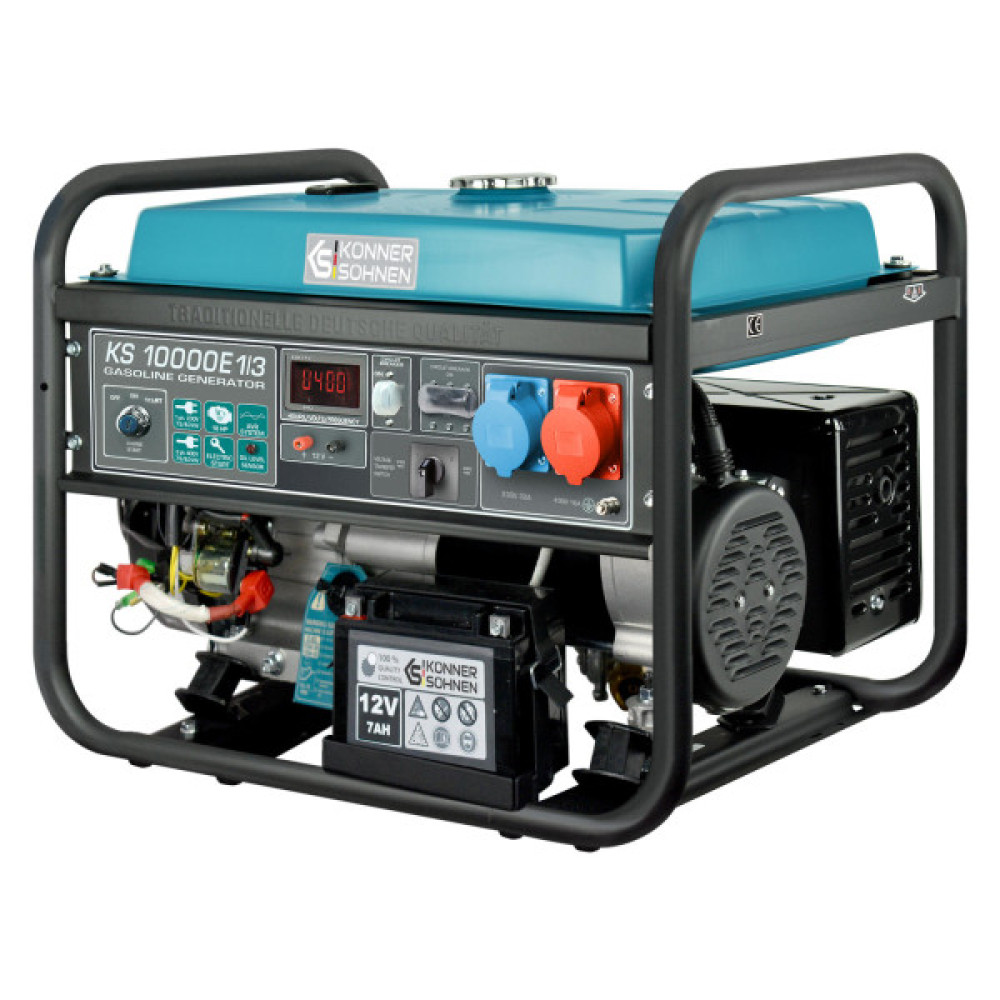 Генератор бензиновий Konner&Sohnen KS 10000E 1/3, 230/400В, 7.5/8кВт, 3Фази, електростартер, 88кг