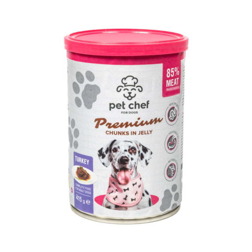 Вологий корм для собак Pet Chef З індичкою 415 г (4820255193601)
