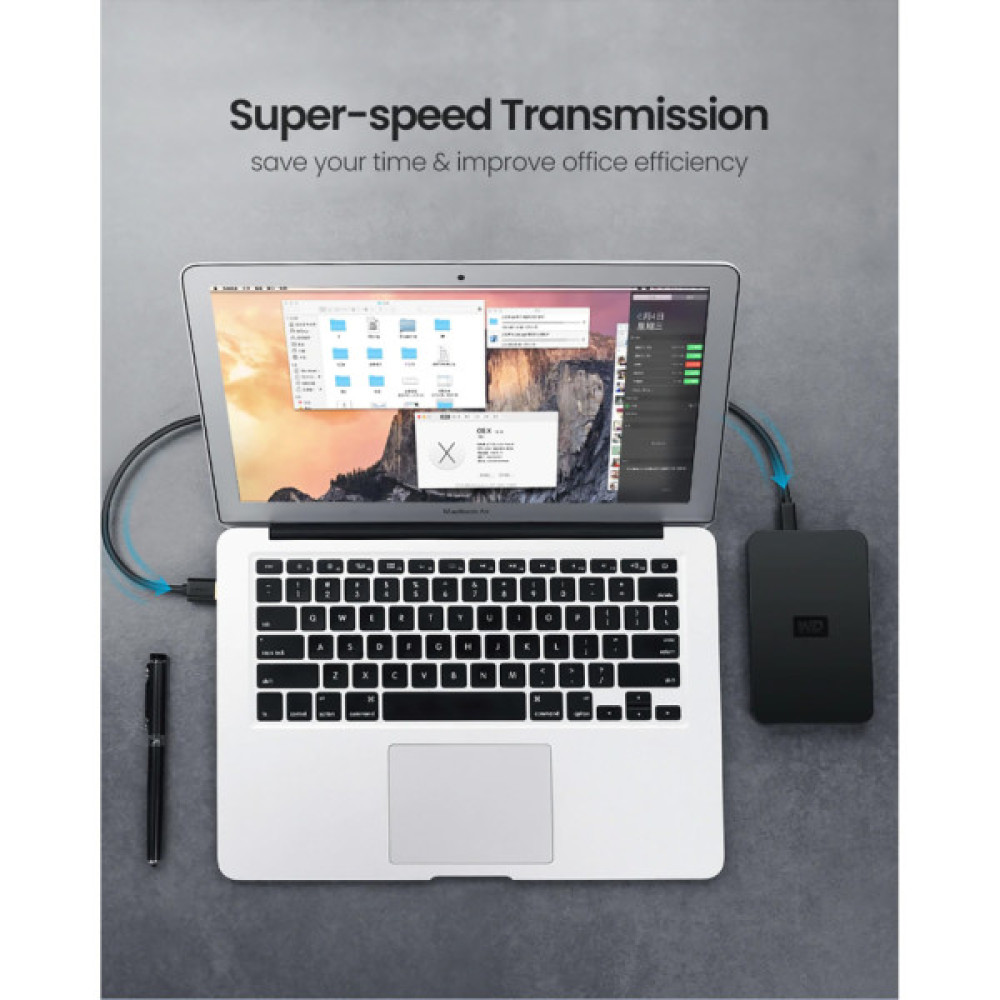 Дата кабель USB 2.0 AM to Mini 5P 2.0m US132 black Ugreen (30472)