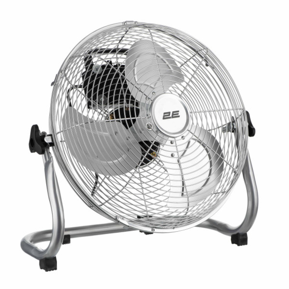 Вентилятор підлоговий 2E PowerWind 35C професійний, 35см, 65Вт, кнопки, двигун мідь 100%, срібний