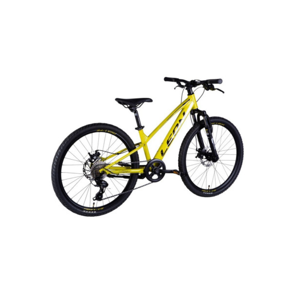Велосипед Leon 24" JUNIOR DD рама-12" AL 2025 жовтий з чорним (OPS-LN-24-118)